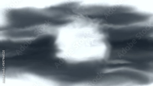 雲の隙間から見える月明かりをイメージした
水墨画　モーショングラフィックス背景