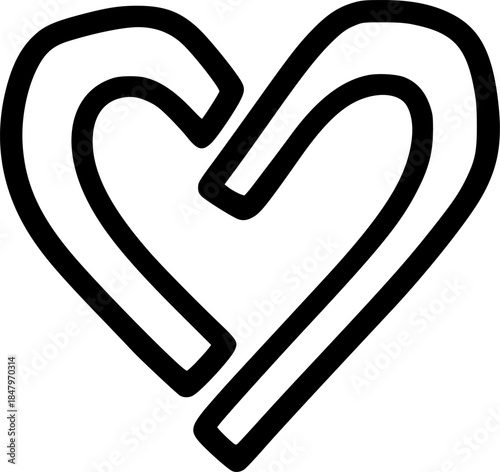 Authentic Connection Hand-Drawn Heart Simple Line Art Vector
