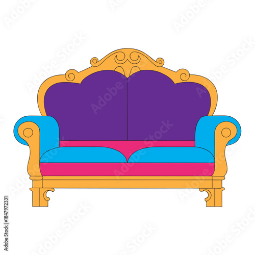 blue sofa isolated on white, Eps file. 