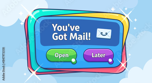 Youve Got Mail Message Box with Buttons