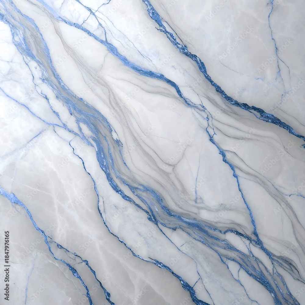 Naklejka premium White and blue veined marble texture background