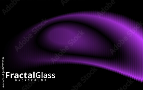Vibrant purple fractal glass background with smooth curves and gradient effects on transparent background