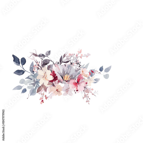 Watercolor flower bouquet illustration