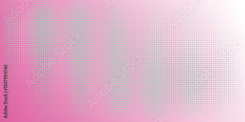Pink rose halftone pattern. Retro comic gradient background. Pixelated dotted texture overlay. Cartoon pop art faded gradient pattern. Vector backdrop for poster, banner, advertisement eps10