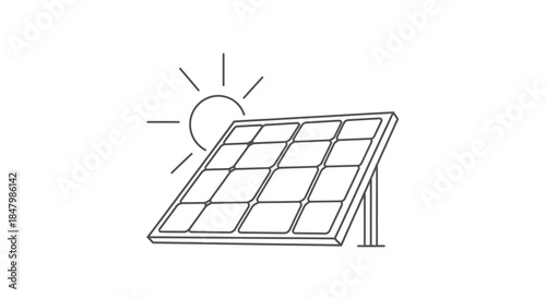 Solar Panel Installation Harnessing Renewable Energy with Sunlight in the Background