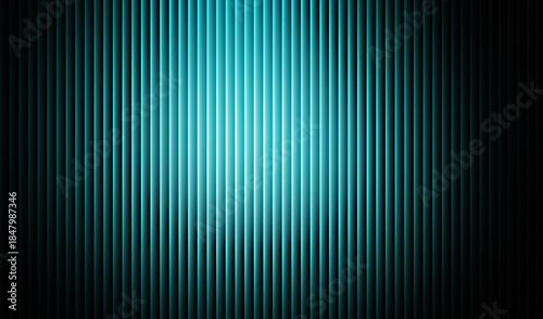 Cuadro en lienzo Abstract background featuring vibrant cyan vertical blinds illuminated by a brig