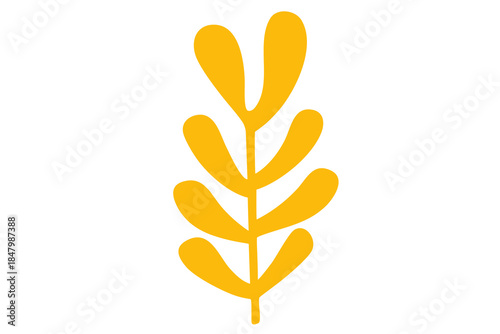 Artistic abstract organic leaf shape illustration design