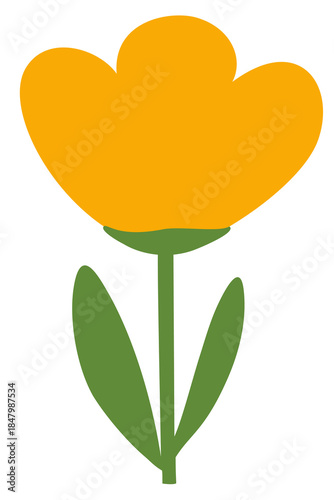 Artistic abstract summer flower illustration element