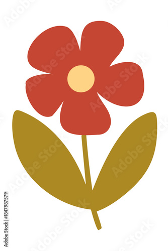 Artistic abstract flower illustration element