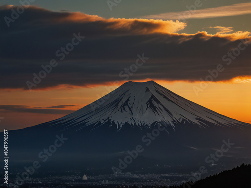 First sunrise and Mount Fuji