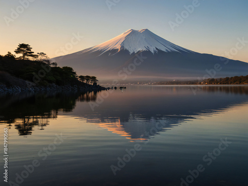 First sunrise and Mount Fuji