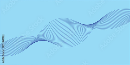 Blue Wavy Lines Forming a Smooth Curve on a Light Blue Background abstract wave