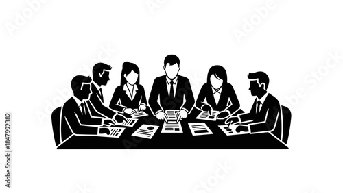 Professional business meeting icon for teamwork and discussion