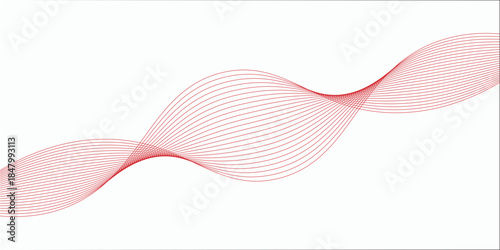 Red Wavy Lines Forming a Smooth Curve on a White Background abstract wave