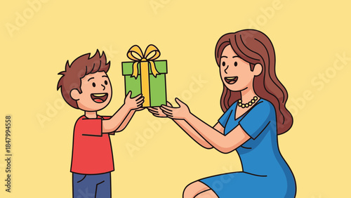 Child giving gift to mother