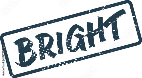 Grungy Bright Stamp Impression Symbolizing Luminous Ideas and Optimistic Futures