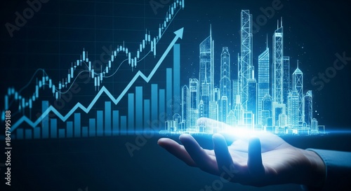 investment, graph, finance, loss, financial, buy, sell, price, risk, trader. touching at line for check my position of investment to take benefit or cut loss. graph is growth up. risk and loss.