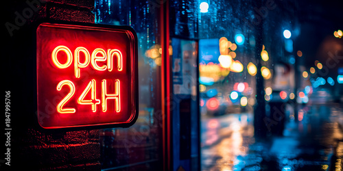 Bright neon sign indicating 