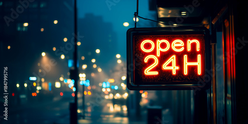 Bright neon sign indicating 