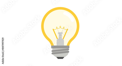 A simplistic vector illustration of a glowing light bulb showcasing inspiration and bright ideas