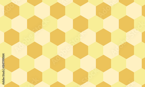 Abstract yellow and light colour seamless border pattern with honeycomb. Cute beekeeping frame design isolated on white background. Vector illustration.