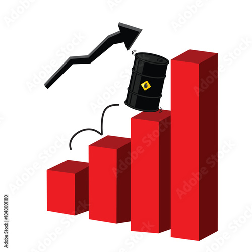 rising oil barrel. oil barrel price. 