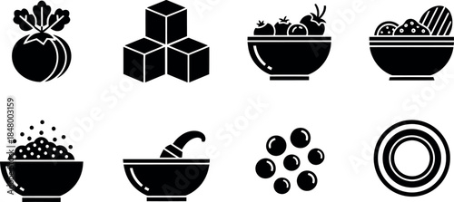 Food ingredients icons Vector
