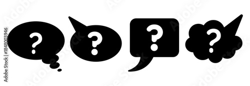 Colorful Chat Bubble Question Mark Icons 