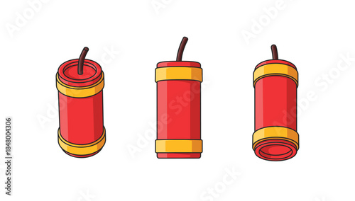 矢量新年烟花爆竹喜庆鞭炮热闹
