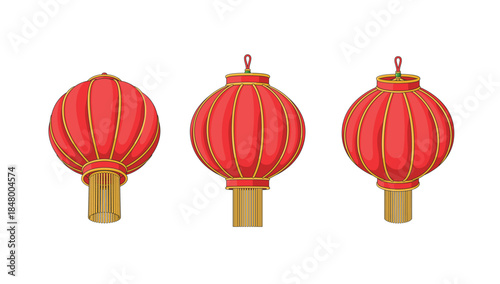 新年春节装饰婚庆矢量灯笼中国风
