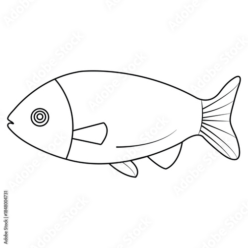 Simple Outline Drawing of a Fish