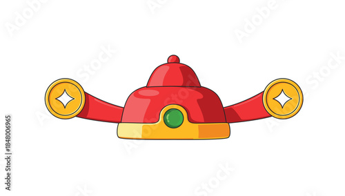 新年传统春节升官升职帽子矢量
