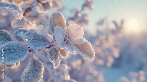 Winter blossoms frosted