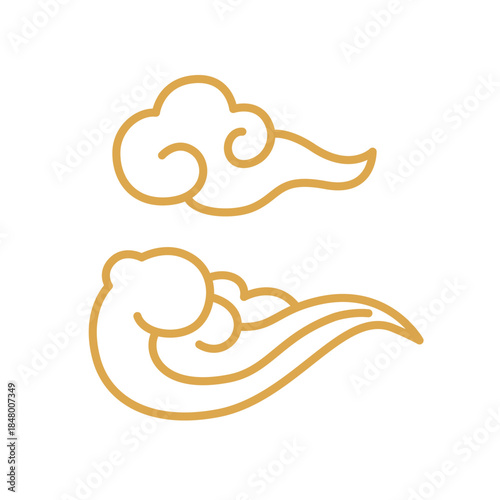 新年新春佳节过年喜庆祥云插画
