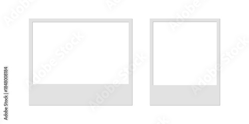 Picture card frame mockup, realistic photo frame vector illustration