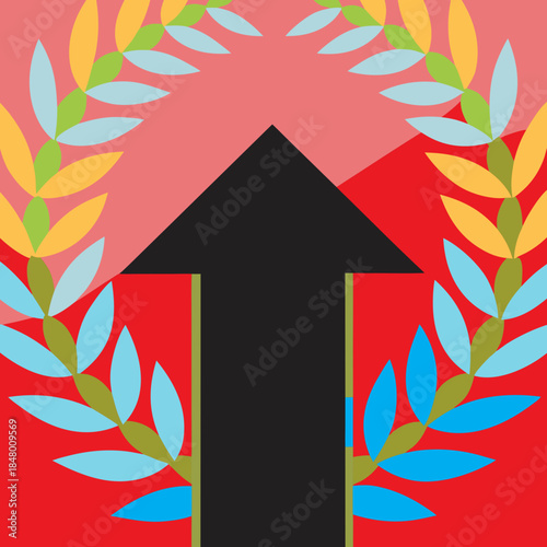  Frosted Laurel Wreath Surrounding A Bold Upward A (2) SVG Vector Illustration