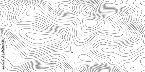 Seamless minimalist topographic map design showcasing abstract elevation terrain through flowing contour lines in soft gray on a clean transparent background