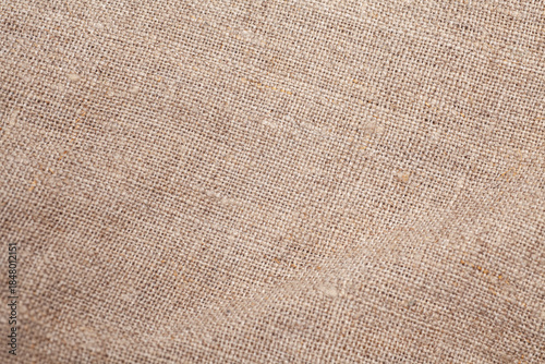 Close-up of natural burlap fabric