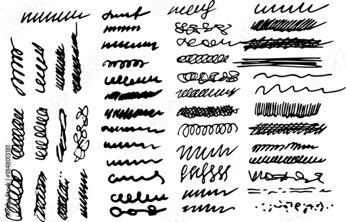 set of hand drawn sketch, scribble elements