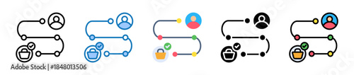 Customer Journey multiple style icons set design vector illustration. 