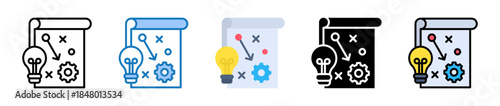 Innovation Strategy multiple style icons set design vector illustration. 