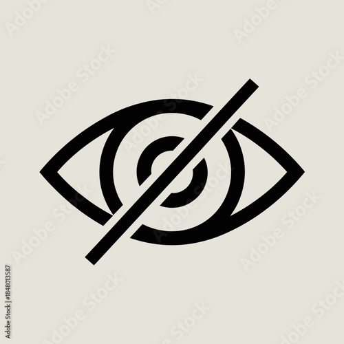 Hidden Eye With a Line Through It Symbol For Privacy or Censorship