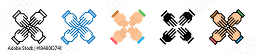 Collaborative multiple style icons set design vector illustration. 