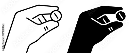 taking pill medicine icon set