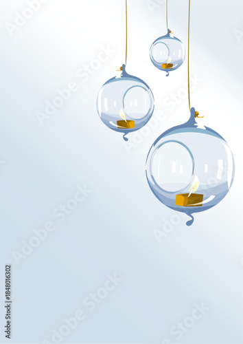 sfere in vetro con candela