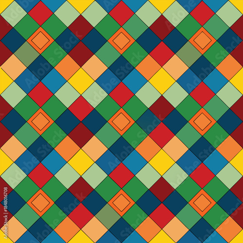 Colorful Geometric Diamond Pattern