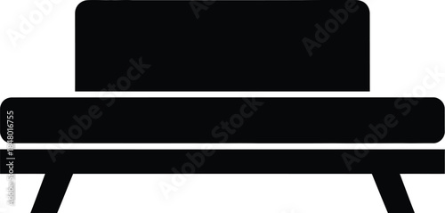 Chaise Lounge Sofa Vector Silhouette, Reclining Furniture Icon, Modern Couch Graphic, Black Isolated Illustration, Living Room Element, EPS Design