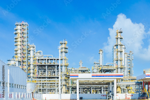 Industrial architectural landscape of CNOOC Oriental Petrochemical loading station in Dongfang, Hainan, China