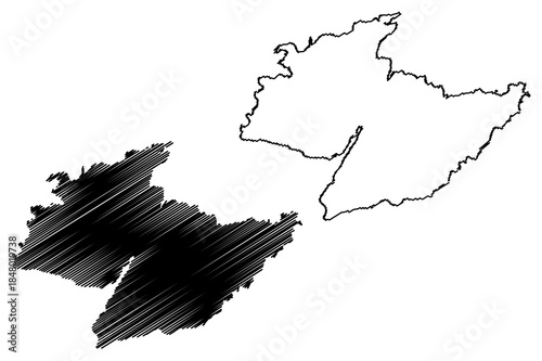 Kirjalaon island (Republic of Finland) map vector illustration, scribble sketch Kirjalaön map