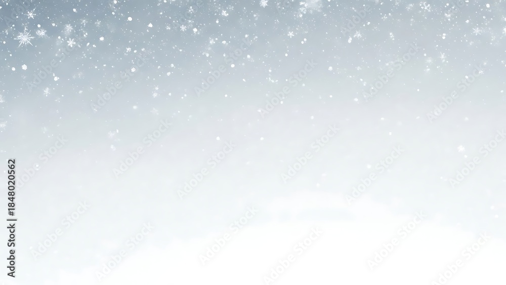 Naklejka premium Close-Up of Snowfall with Glittering Snowflakes in a Winter Wonderland Scene